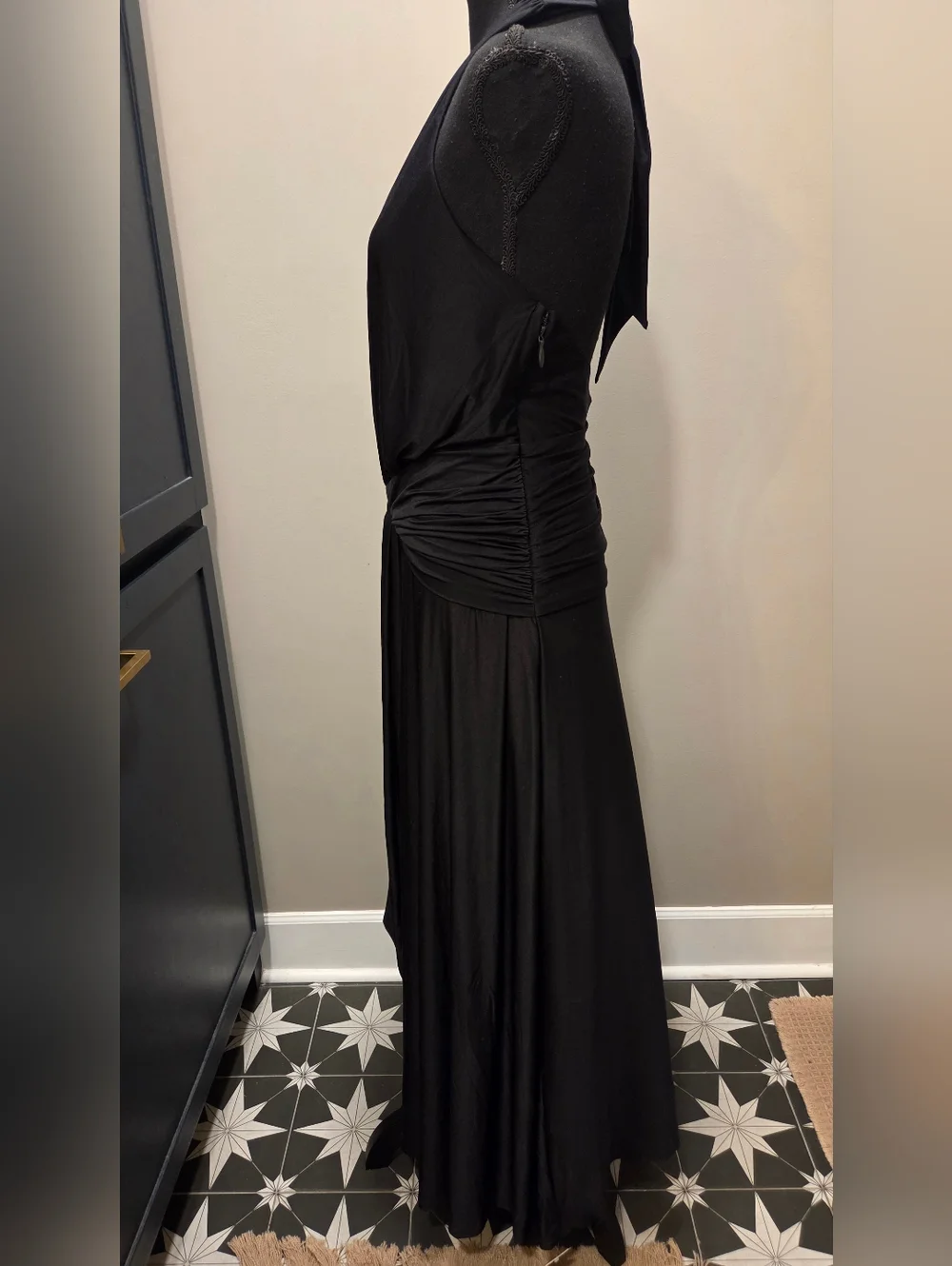 Abercrombie & Fitch Black Knot-Front Maxi Dress Halter NWT Sz M